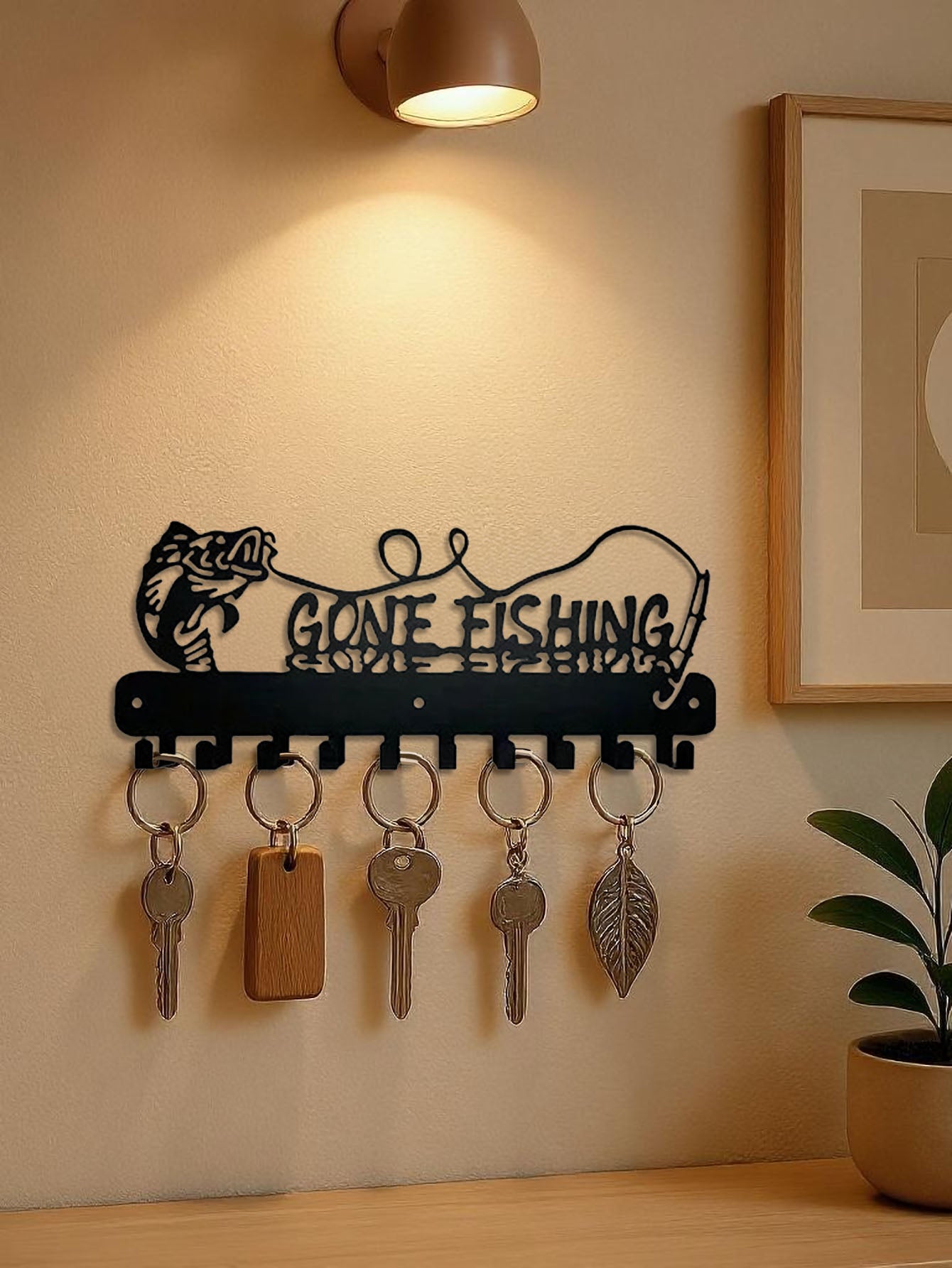 Black Metal Wall Hook Decorative Organizer for Home