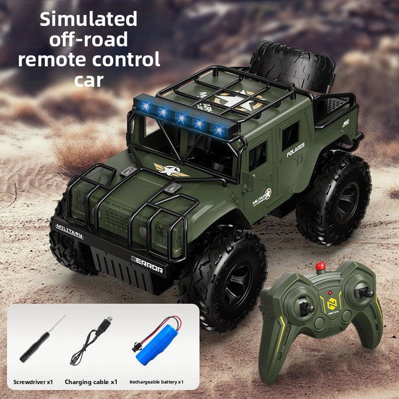 Alloy remote control off-road car, olive green