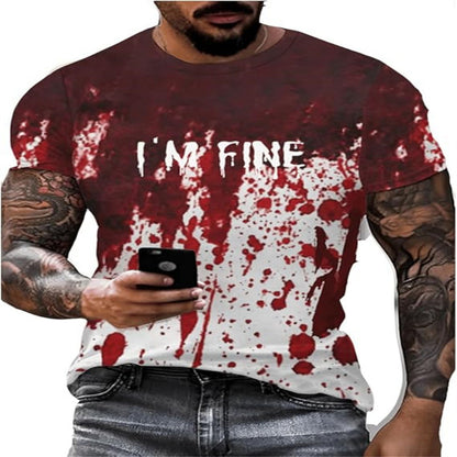 Mens 3D Digital Print Short Sleeve T Shirt Summer Casual Streetwear