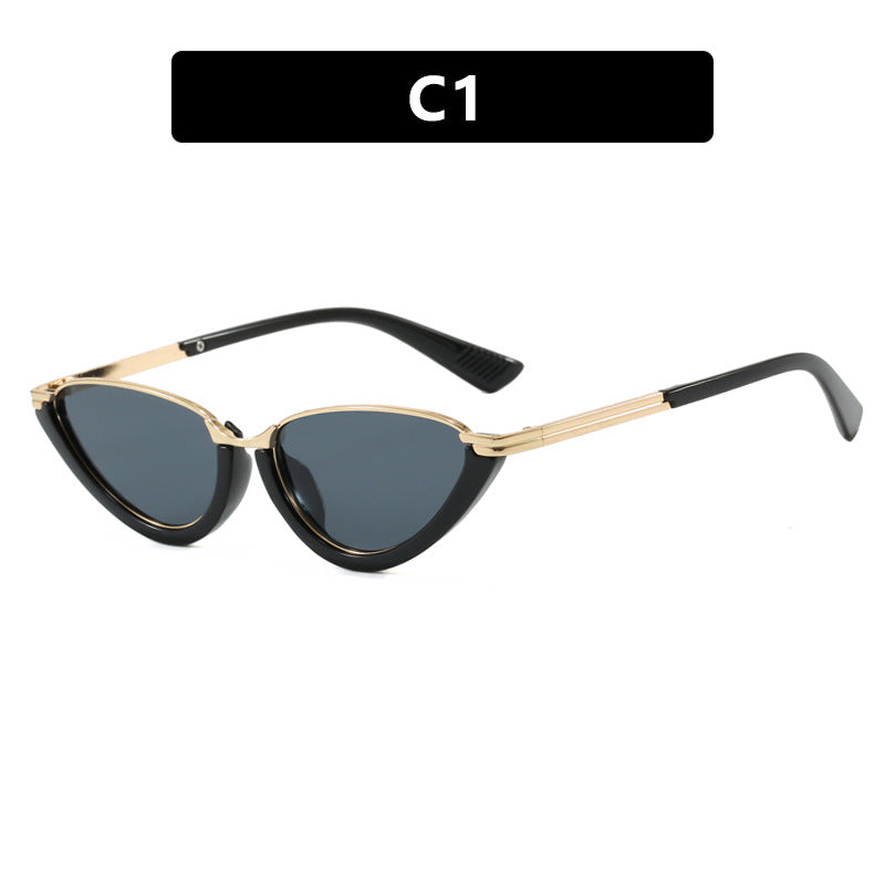 Triangle Cat-Eye Sunglasses for Women Ins Internet Celebrity Street Photography Sunglasses European and American Fashion Trendy Sunglasses High-End