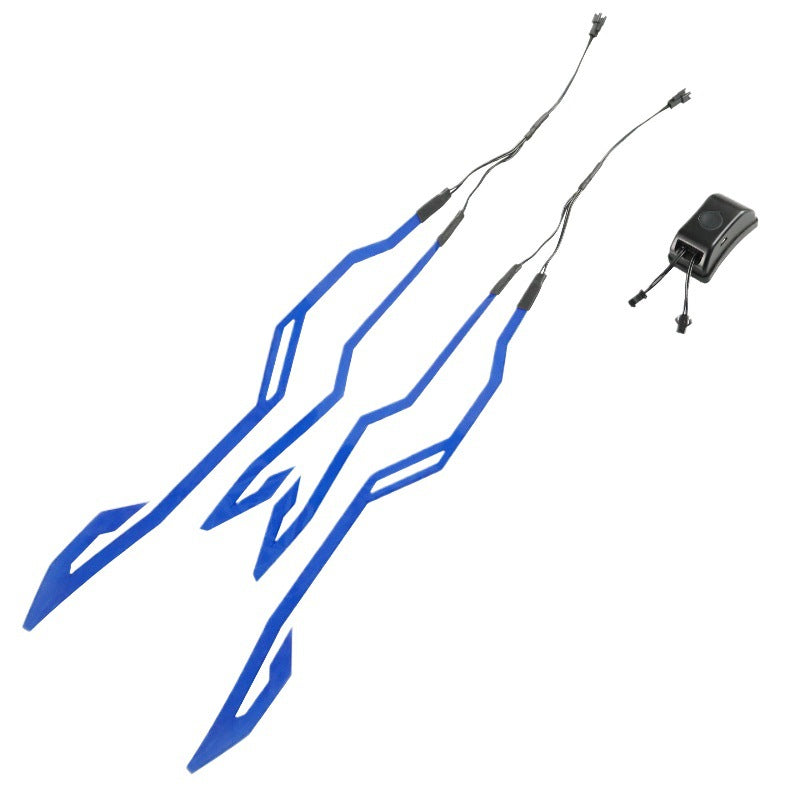 Self-adhesive EL light strip on a motorcycle helmet with battery case, photo 3