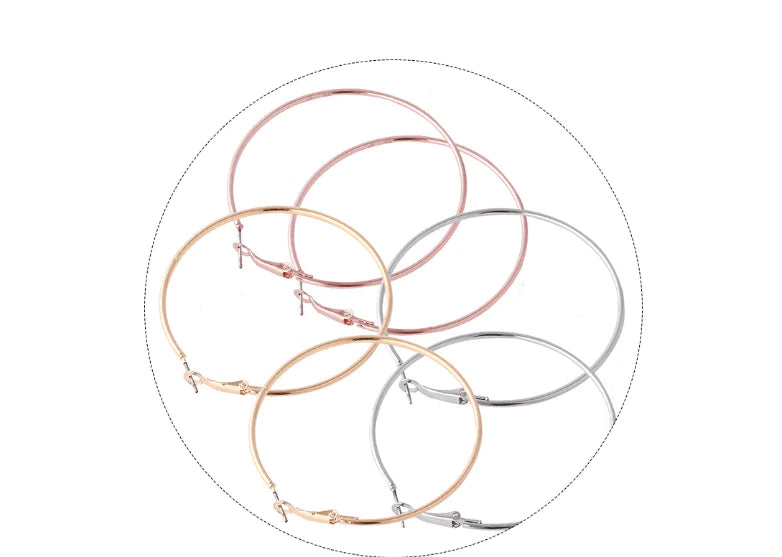 Geometric C-Shaped Hoop Earrings Set — Statement Alloy Hoops - Image 1