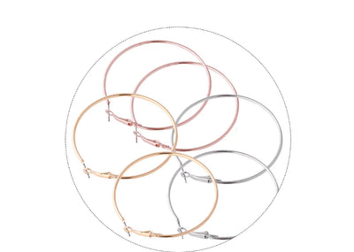 Geometric C-Shaped Hoop Earrings Set — Statement Alloy Hoops