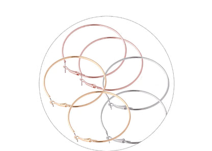 Geometric C-Shaped Hoop Earrings Set — Statement Alloy Hoops