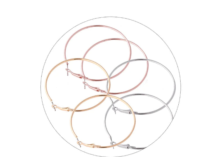 Geometric C-Shaped Hoop Earrings Set — Statement Alloy Hoops - Image 1