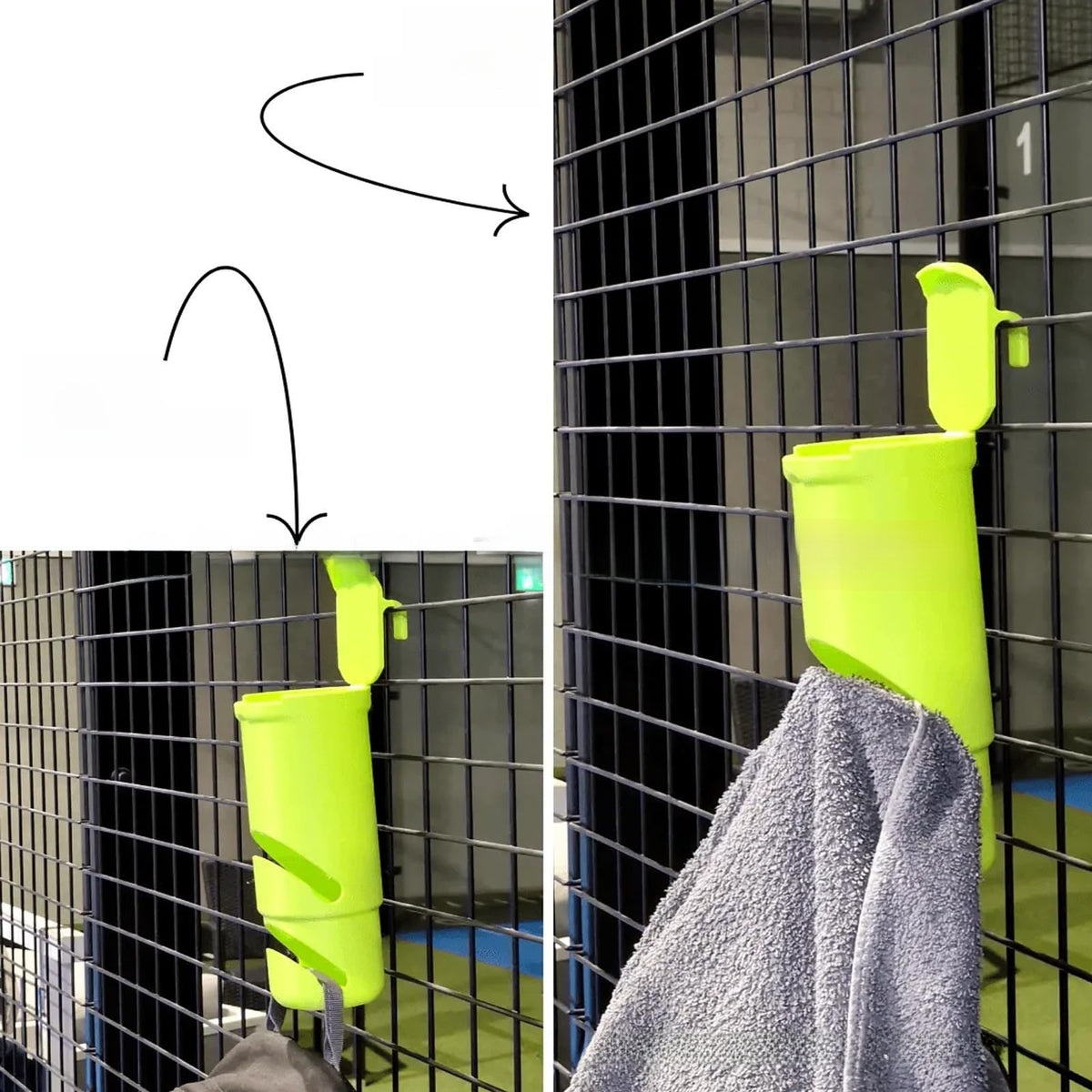 Tennis fence storage rack