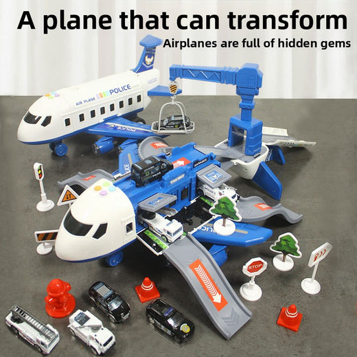 Inertia Transforming Aircraft Toy with Music and Alloy Cars product image 1