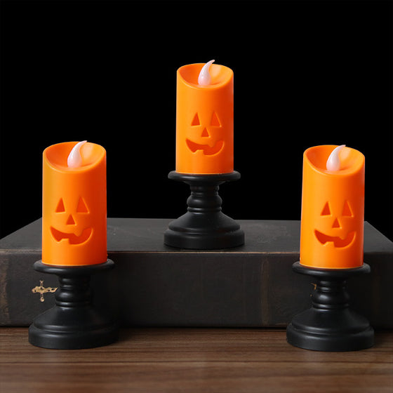 Halloween pumpkin candlestick