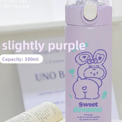 Double Straw Insulated Water Bottle