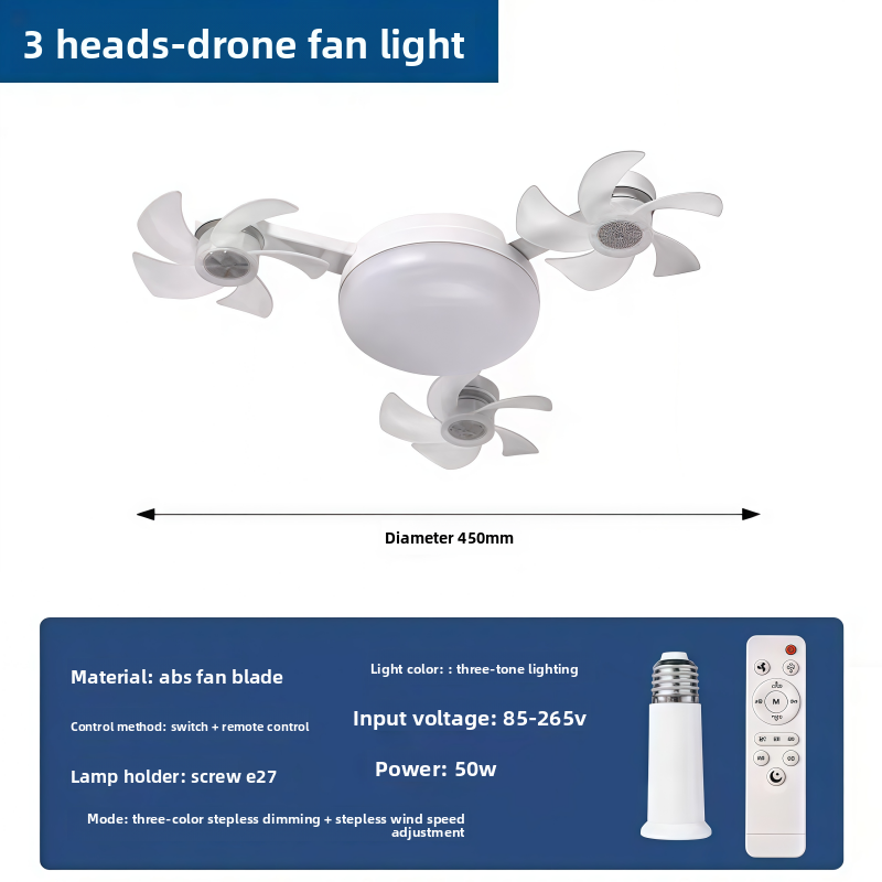 Remote Control LED Ceiling Fan Light