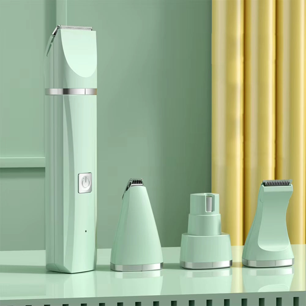 4-IN-1 Pet Grooming and Care Set 4Different Blades Pet Hair Shaver Low Noise Pet Clippers Rechargeable Cordless Safe Dog Trimmer