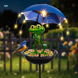 Frog Umbrella Solar Lawn Lamp Bird Feeder