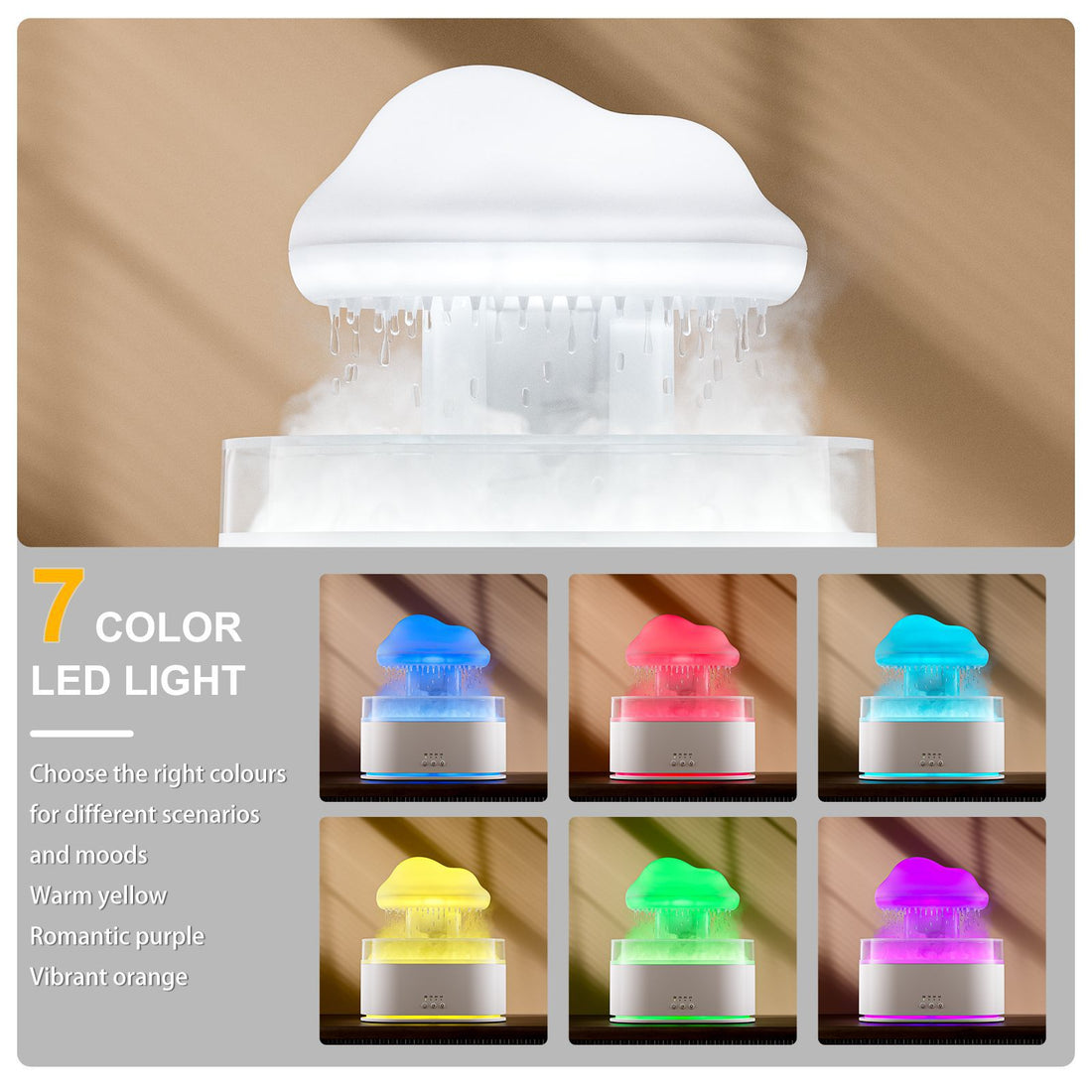 Ultrasonic Rain Cloud Humidifier Aroma Diffuser