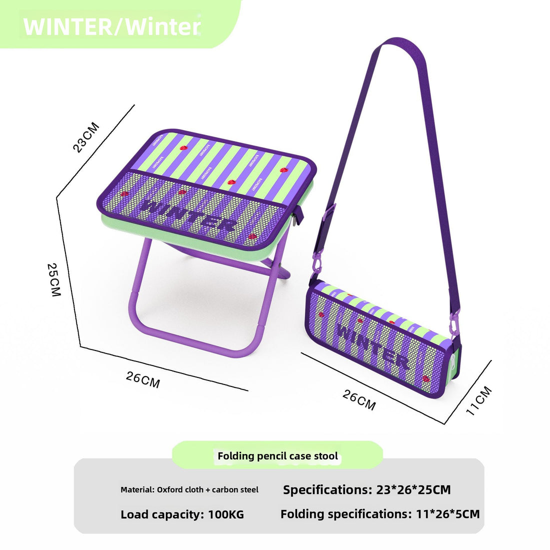 Portable Pencil Case Foldable Stool