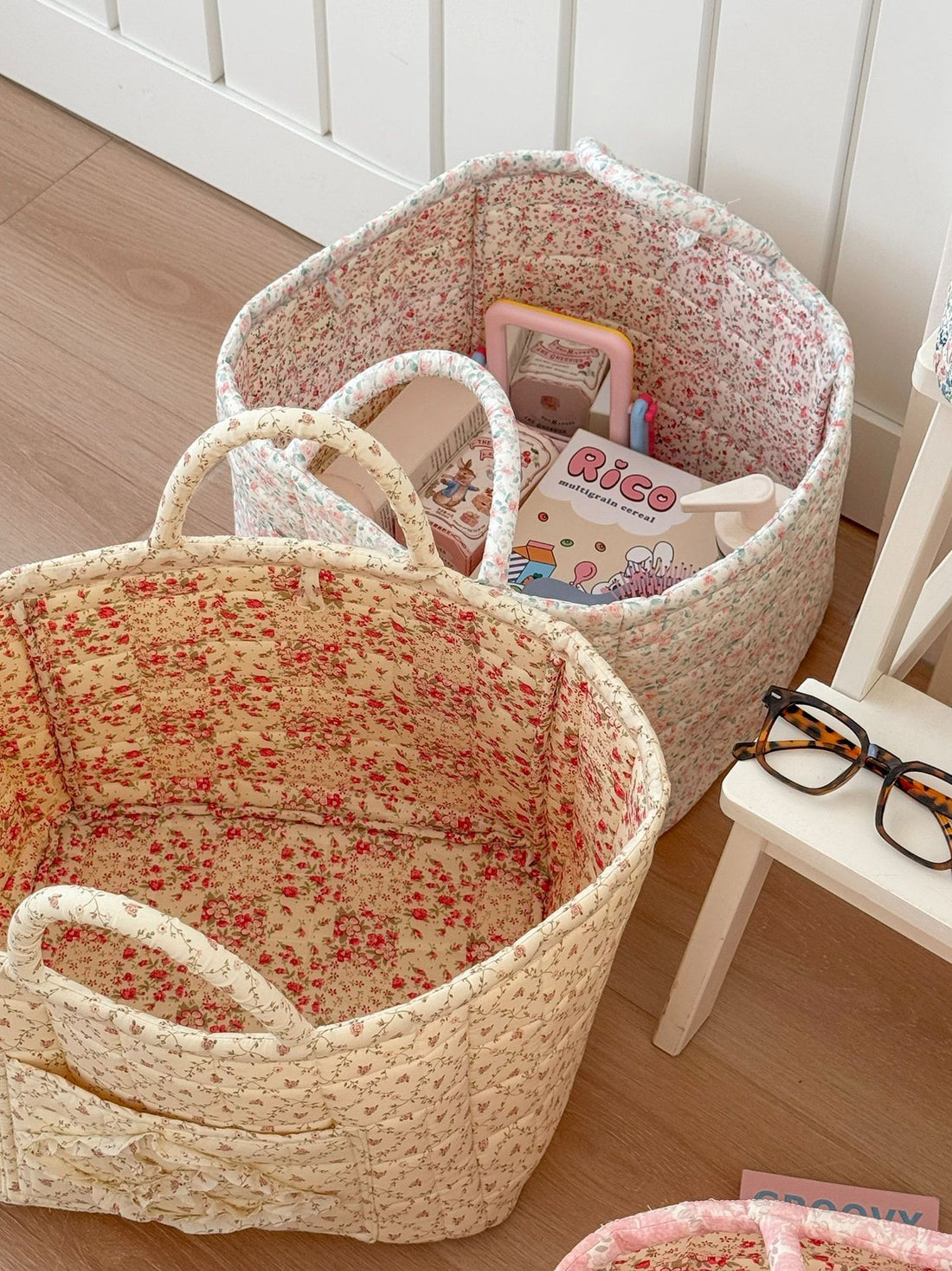 Floral Dirty Clothes Basket