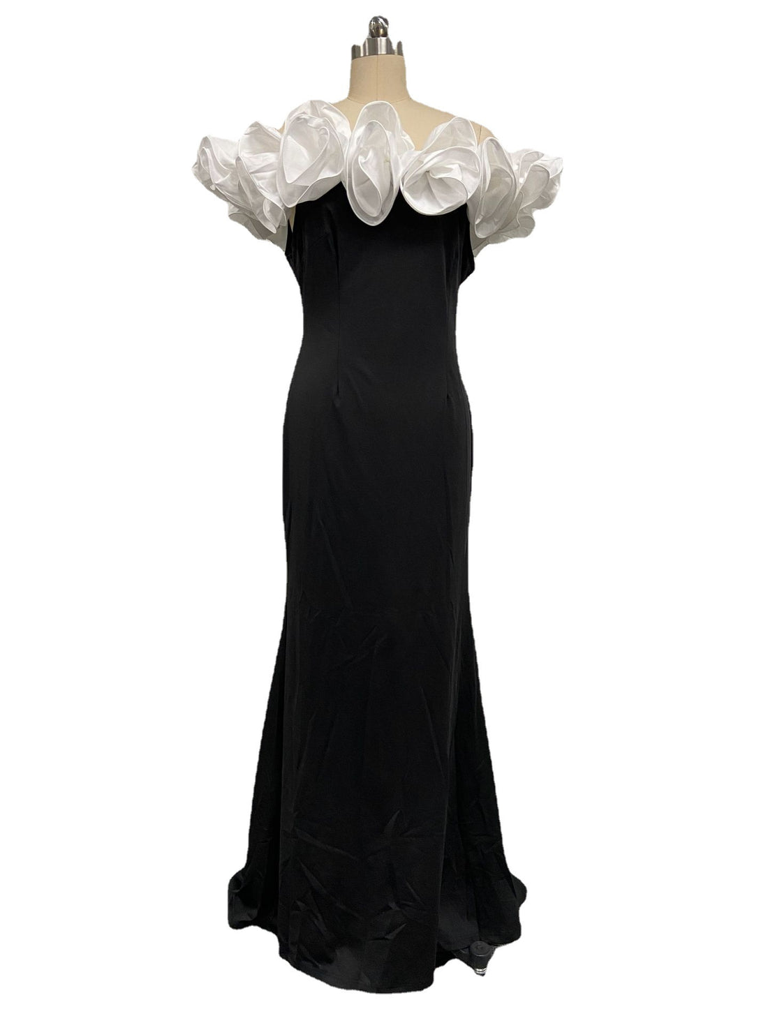 2024 Cross-border Foreign Trade Black Long Dress High Waist Wrap Chest Slim-fit Split Elegant Commuter Large Swing Dress