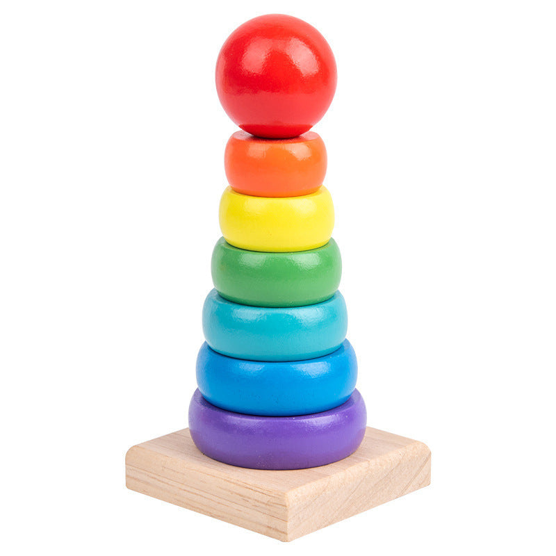 Rainbow Tower Stacking Educational Wooden Toy product image 2