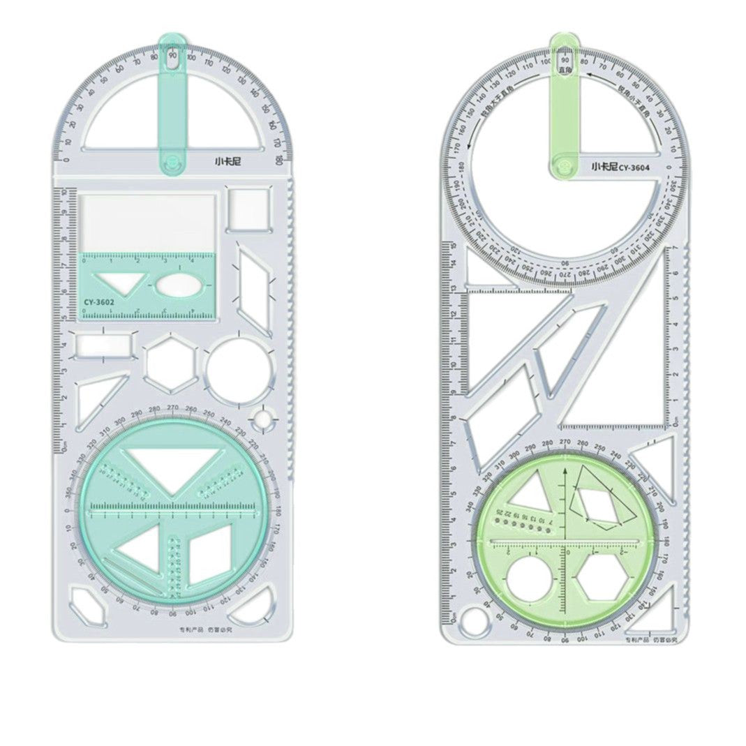 Multifunctional Movable Angle Geometric Drawing Ruler Soft Plastic Math Set for Students