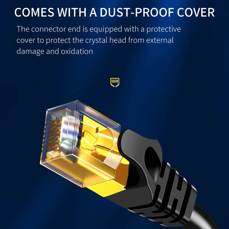 RJ45 connector with clear dust-proof cover