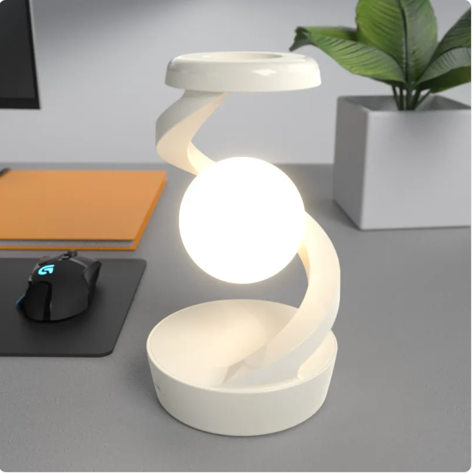 Lunar Glow Desk Lamp with Qi Charging