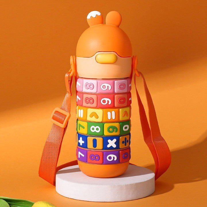 Portable straw water bottle