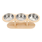 Cat Food Bowls 15° Tilted Pet Bowls for Cats Puppy Small Dogs Raised Adjustable Cat Bowl Feeder with 3 Stainless Steel Bowls
