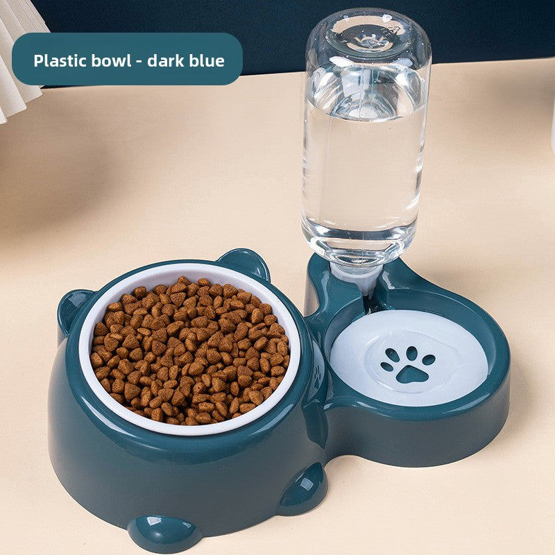 Cat and dog oblique mouth  bowl
