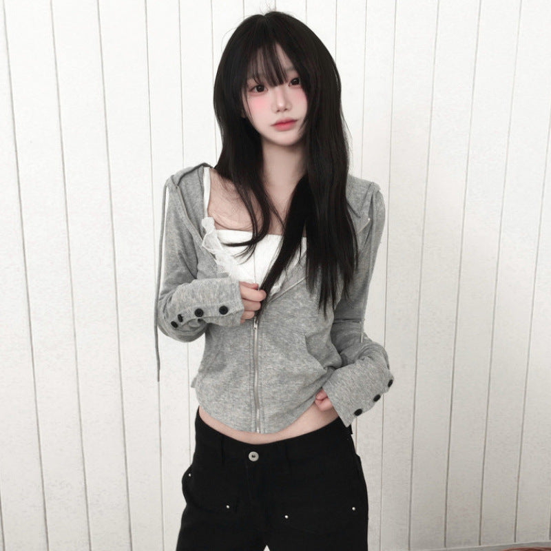 Women's lightweight butterfly sleeve knit sweater with hood, photo 3