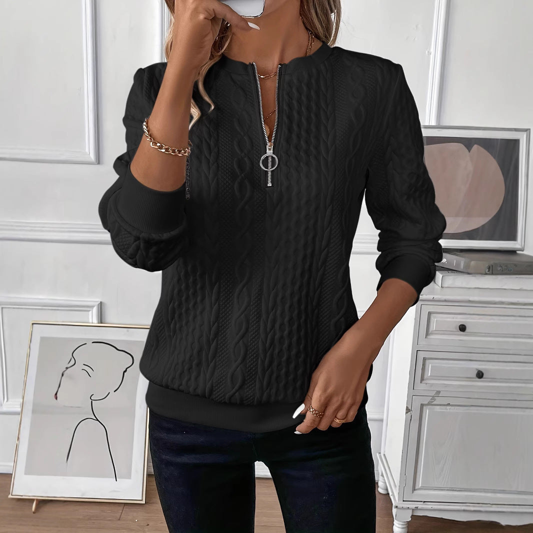 Women's quilted jacquard hooded zip sweatshirt, photo 3