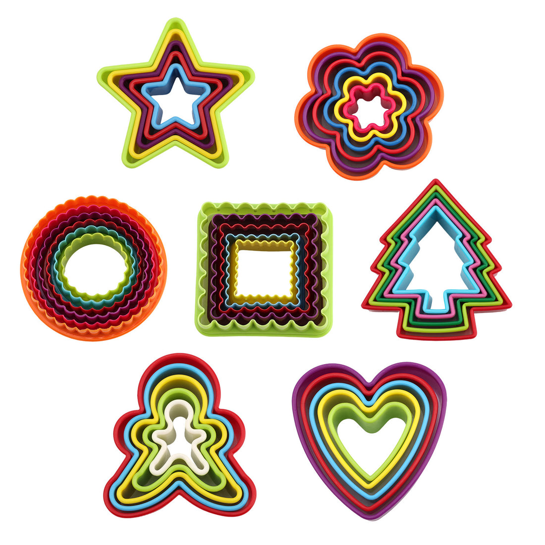 Colored plastic cookie cutter mold