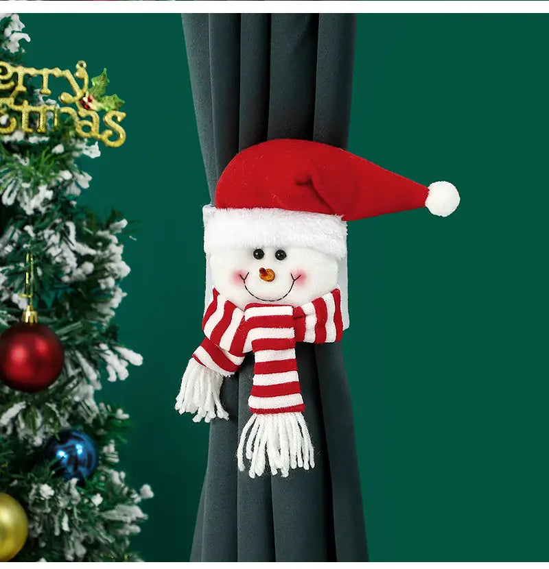 Christmas Curtain Buckle Set: Santa, Snowman, Reindeer, Penguin - Image 2