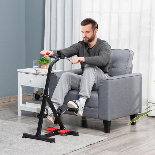 Pedal exerciser with LCD display and massage roller