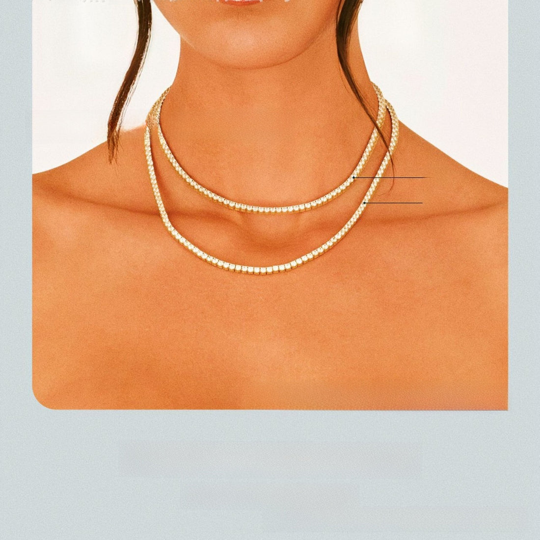 Tennis Necklace / Choker / Collarbone Necklace ? Titanium Steel Necklace