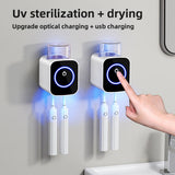 Wall Mounted Toothbrush UV Sterilizer and Holder