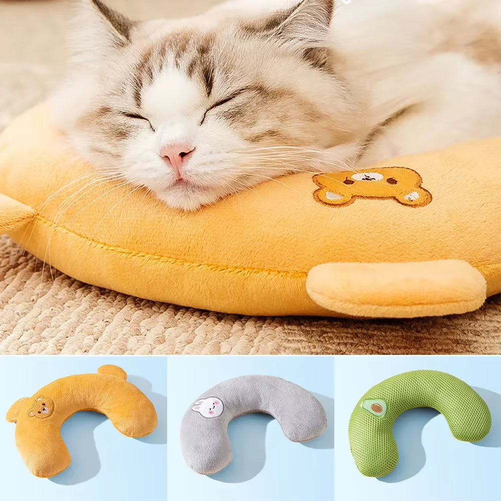 Cute Pet Little Pillow U-Shaped Neck Protector Deep Sleep for Puppy Kitten Pillow Dog Cat Headrest Sleeping Pillow Pet Supplies