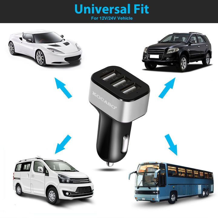 Car charger side profile in silver