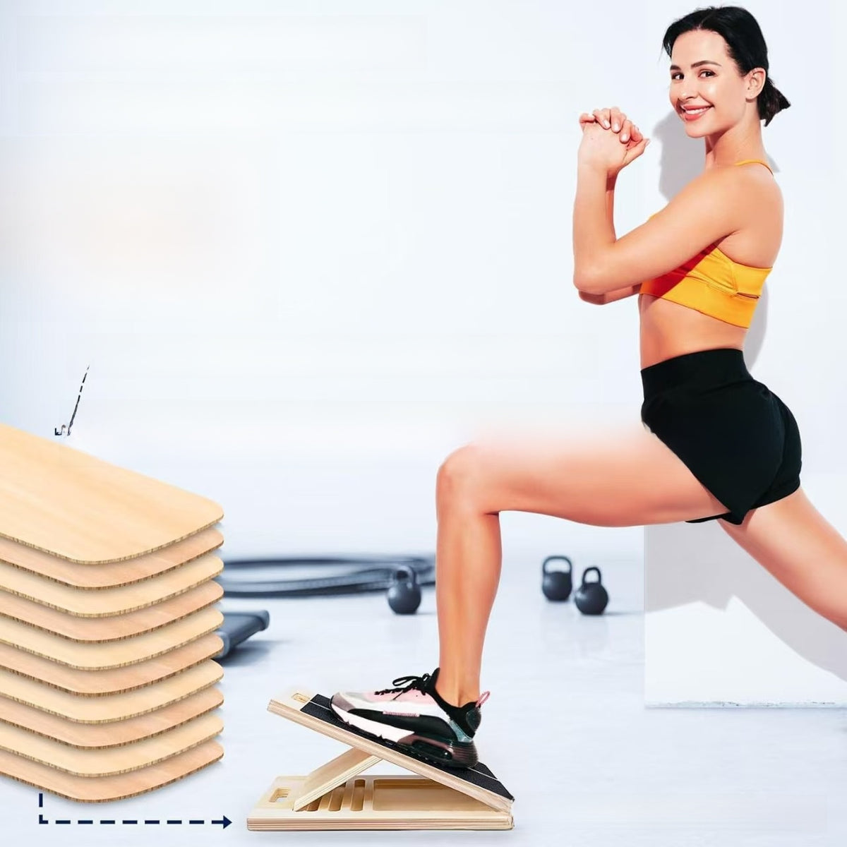 Adjustable Wooden Stretching Board for Home Fitness