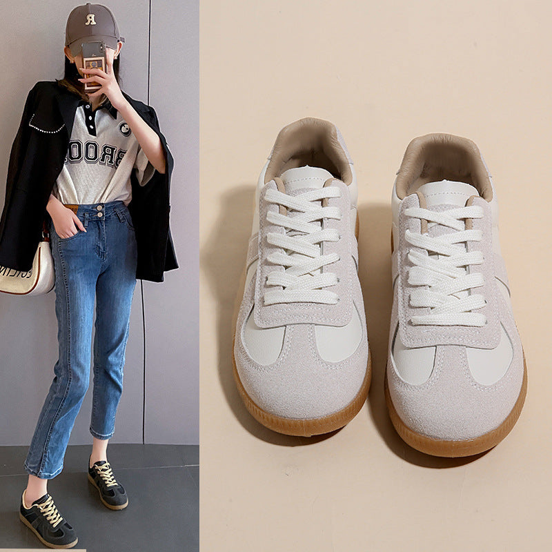 Low-top PU leather upper breathable rubber sole casual shoes