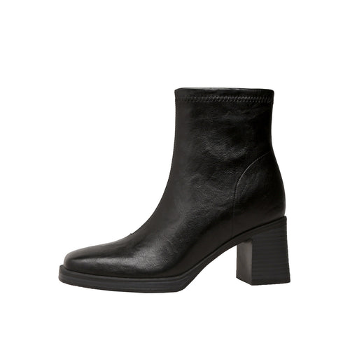 Women's Retro Square Toe Short Boots with Invisible Height Increase