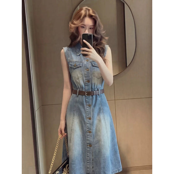 Sleeveless Denim Dress