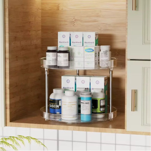 Pack of 2 Rotating Spice Rack Organizer Turntable