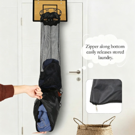 Wall Mounted Basketball Hoop Frame Wooden Laundry Basket product image 1