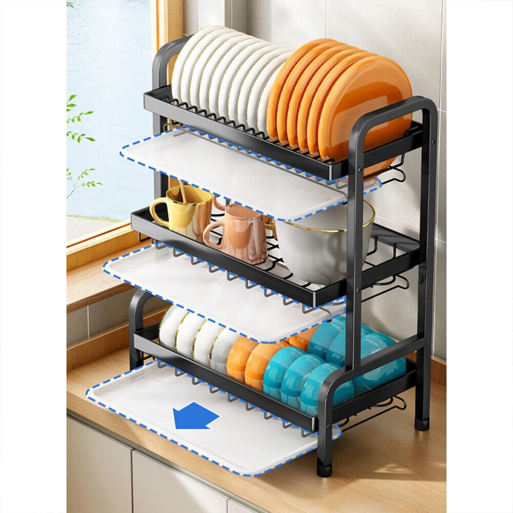 3 tier dish drainer rack dimensions