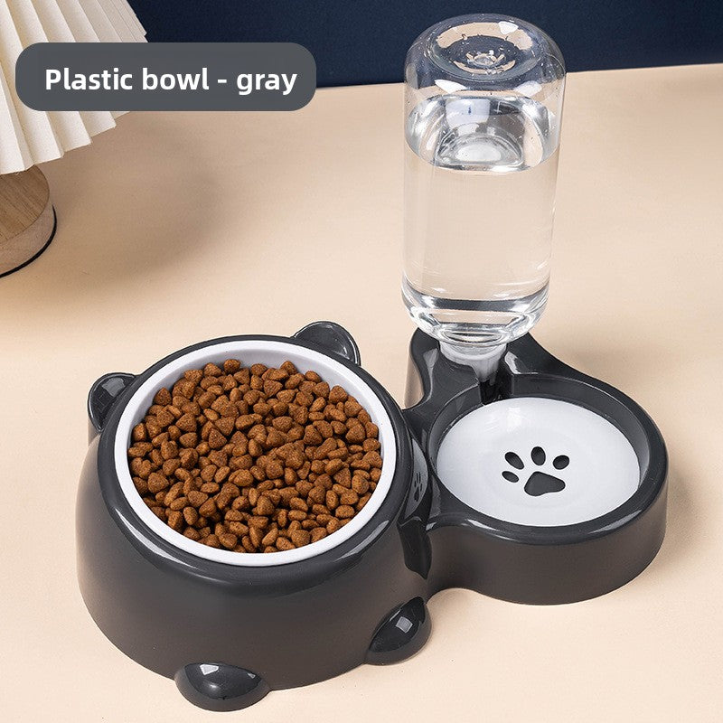 Cat and dog oblique mouth  bowl