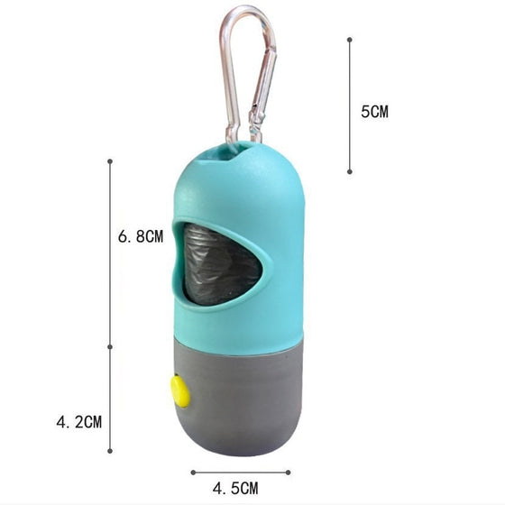 Poop bag dispenser dimensions, about 4.5 cm wide and 11 cm tall