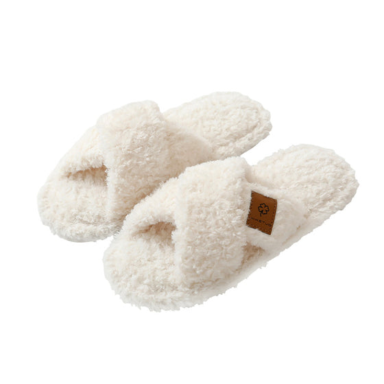 Women's plush cross-strap slippers, photo 5
