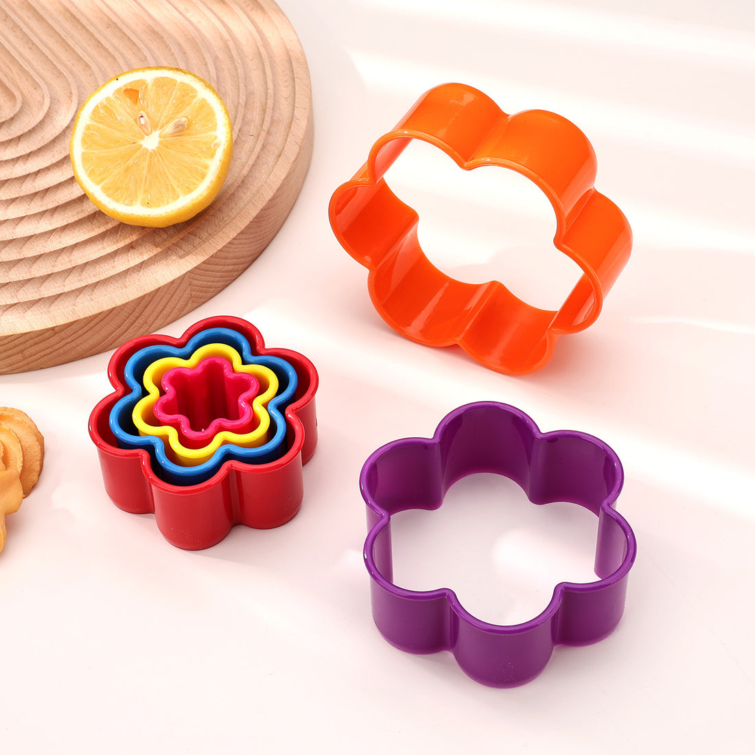 Colored plastic cookie cutter mold