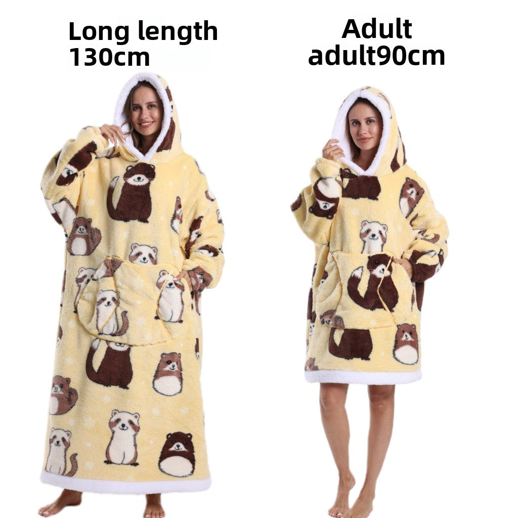 Winter Wearable Blanket Hoodie Super Thick Plush Pajama