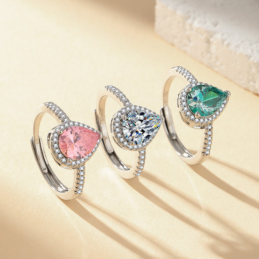 High-End Imitation Diamond Six-Claw Ring