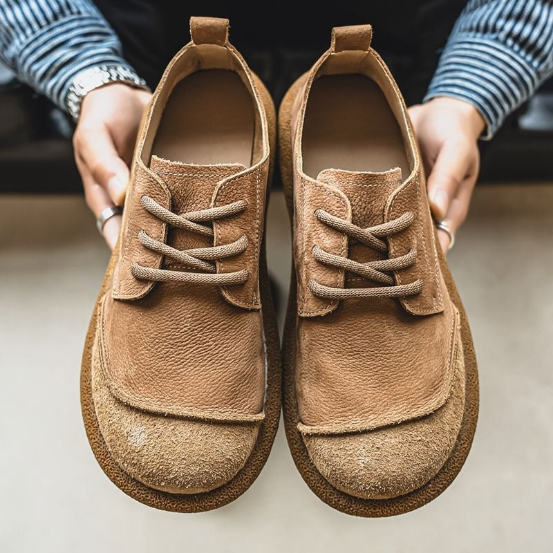 Men's Retro Soft Leather Lace-Up Boots